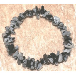 Bracelet Obsidienne flocon de neige baroque