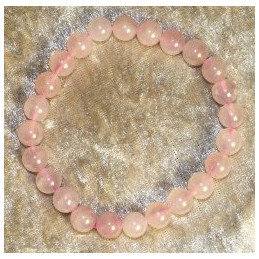 Bracelet  Quartz rose  8 mm