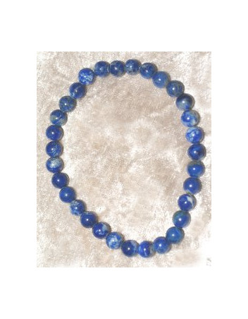 Bracelet Lapis-Lazuli 6 mm bleu clair