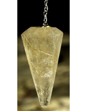 Pendule cône Quartz rutiles