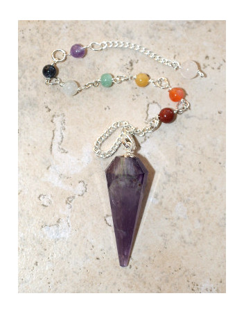 Pendule Améthyste 7 Chakras