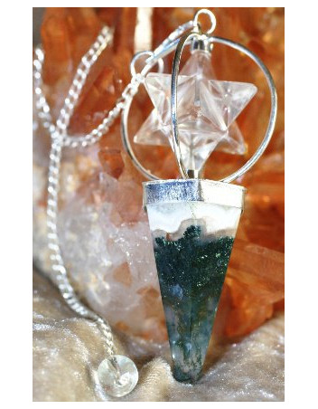 Pendule Agate mousse Merkabah