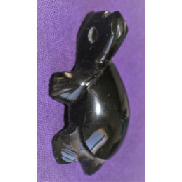 Tortue en obsidienne