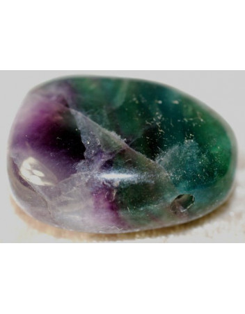 Fluorite violette verte percée